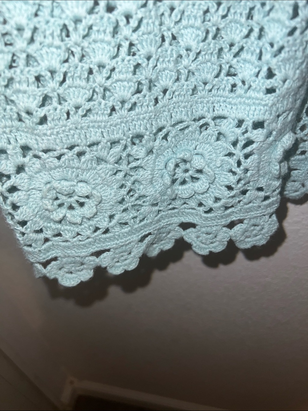 Style & Co. Light Seafoam Crochet Open-Front Cardigan - Picture 5 of 6